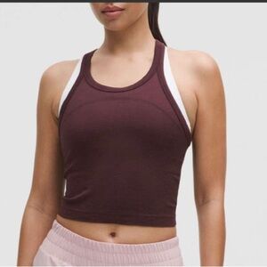 NWT Lululemon Swiftly Tech Cropped Racerback Tank Top 2.0 Goodnight Plum size 12